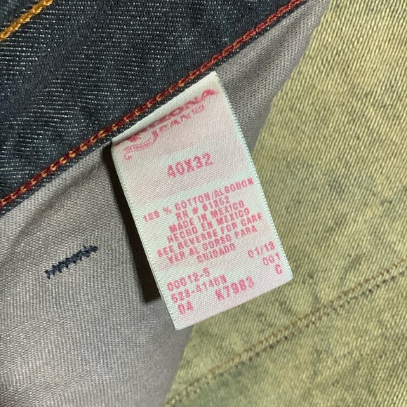 ARIZONA JEAN COMPANY-men’s dark rinse cotton denim ‘SLIM FIT STRAIGHT’ leg jeans - Picture 10 of 11